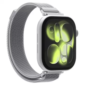 Spigen WBM4 bracelete de aço inoxidável para Apple Watch 8/9/10/11/SE (40/41/42mm) prateado
