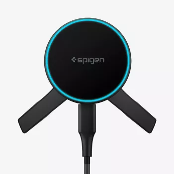 SPIGEN EV15MAQ Essential suporte de carro para saída de ar com carregamento sem fios magnético MagSafe 15W Qi2 preto