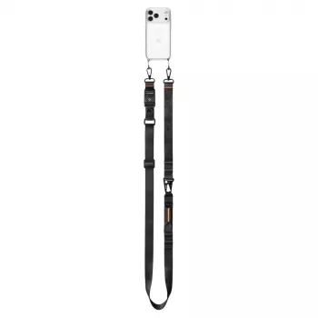 Correia de tiracolo universal Spigen DA30M Lanyard Strap preta