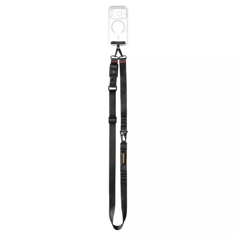 Correia de tiracolo universal Spigen DA30M Lanyard Strap preta