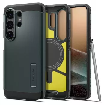 Capa Spigen Tough Armor Mag MagSafe Galaxy S26 Ultra Abyss Green