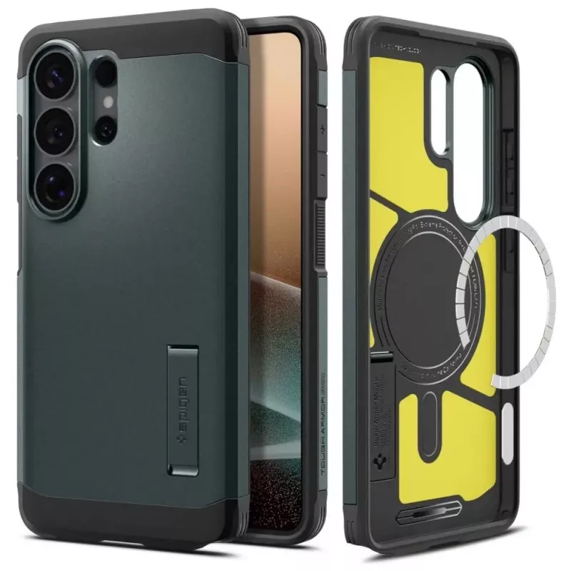Capa Spigen Tough Armor Mag MagSafe Galaxy S26 Ultra Abyss Green
