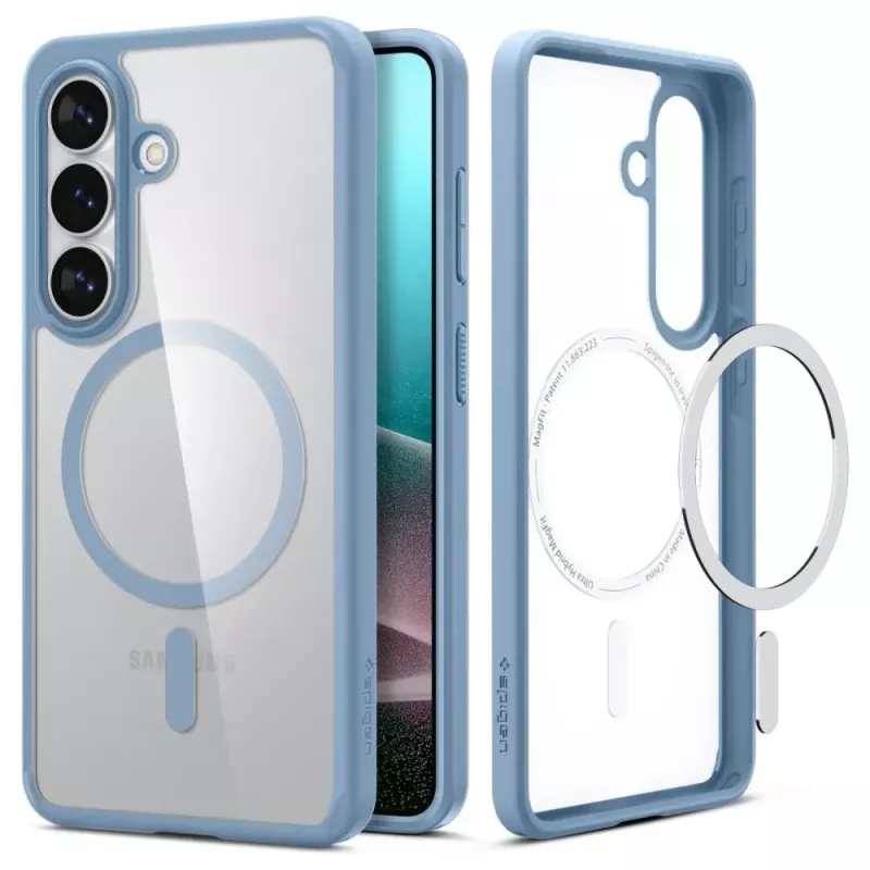 Spigen Ultra Hybrid Mag MagSafe capa para Samsung Galaxy S26+ - Crystal Clear Blue