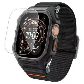SPIGEN Lite Fit Pro e vidro temperado Apple Watch Ultra 1 / 2 / 3 (49 mm) preto mate