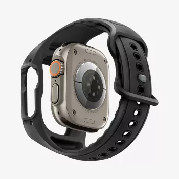 SPIGEN Liquid Air Pro e vidro temperado Apple Watch Ultra 1 / 2 / 3 (49 mm) preto