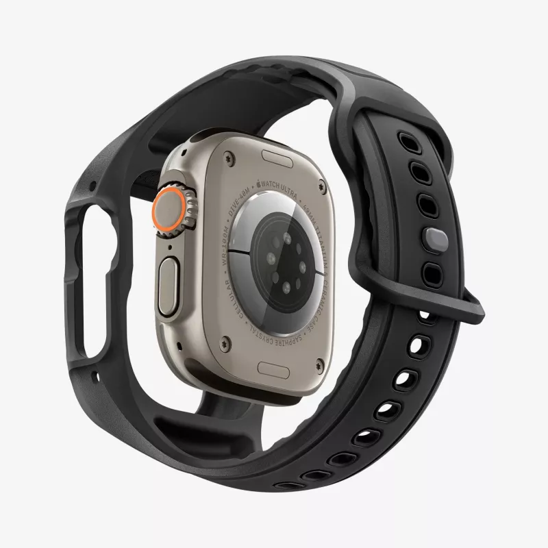SPIGEN Liquid Air Pro e vidro temperado Apple Watch Ultra 1 / 2 / 3 (49 mm) preto