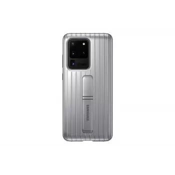 Samsung Galaxy S20 Ultra Capa Protetora com Suporte Prateado