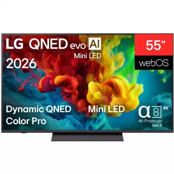 TV LG 55QNED83B6A 55 polegadas 4K QNED Smart com Mini LED e processador α7 Gen5 AI