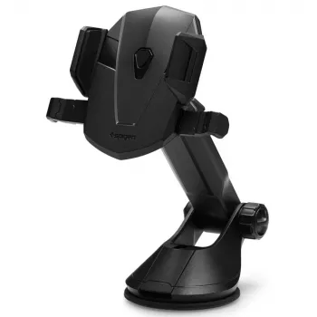 Spigen Car Mount Holder TS35 Kuel Series - Suporte Universal para Smartphone com Ventosa, Braço Telescópico, Rotação 360°, Preto