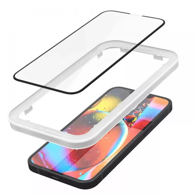 Spigen AlignMaster Glass Full Coverage Protetor de Ecrã para Apple iPhone 13/13 Pro/14/16E/17E Preto (Pack de 2)