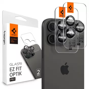 Spigen Optik.TR EZ Fit Protetor de Câmara Pack de 2 para iPhone 14 Pro / 14 Pro Max - Preto