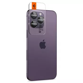 Spigen Optik.TR EZ Fit Protetor de Câmara Pack de 2 para iPhone 14 Pro / 14 Pro Max - Preto