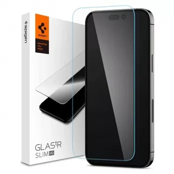 Spigen Glas tR Slim HD Protetor de Ecrã para Apple iPhone 14 Pro Max, vidro temperado, dureza 9H, resistente a riscos, transparente, 1 Pack