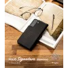 Ringke Folio Signature Capa de pele com compartimentos para cartões para Samsung Galaxy S22+ (S22 Plus) - Preto