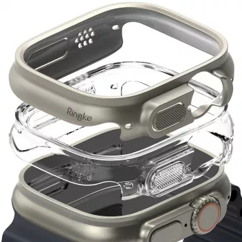 Ringke Slim Pack de 2 Apple Watch Ultra (49 mm) Transparente e Cinzento Titânio