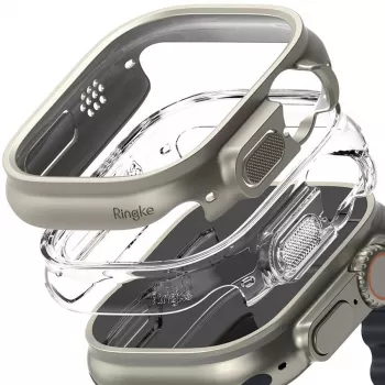 Ringke Slim Pack de 2 Apple Watch Ultra (49 mm) Transparente e Cinzento Titânio