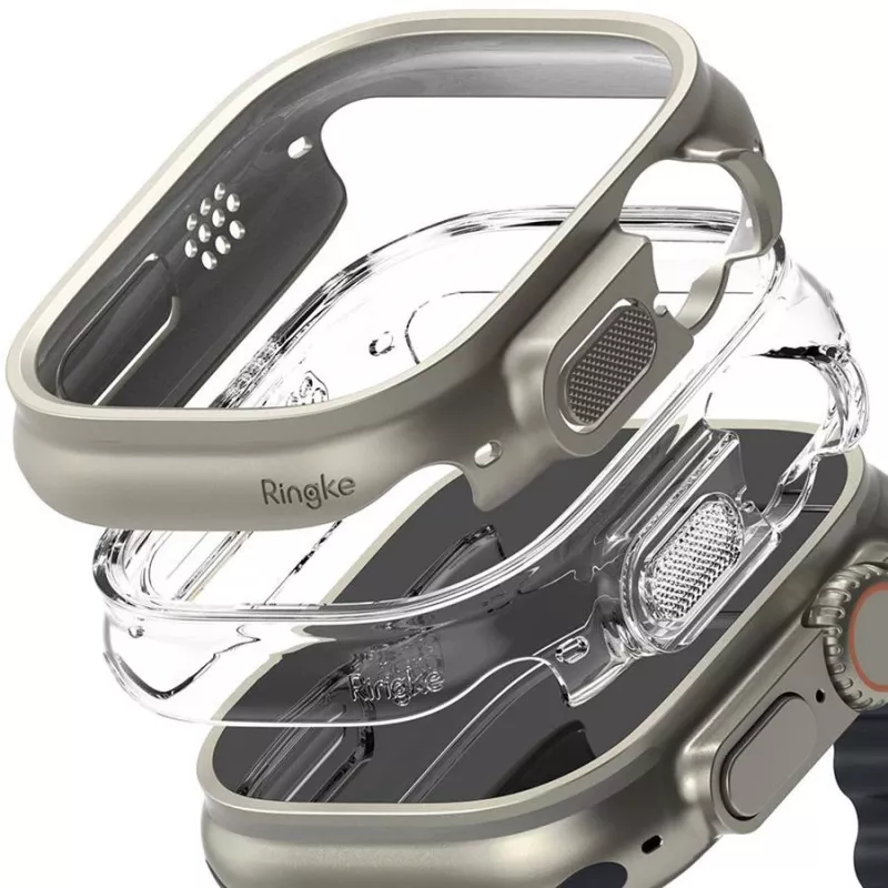 Ringke Slim Pack de 2 Apple Watch Ultra (49 mm) Transparente e Cinzento Titânio