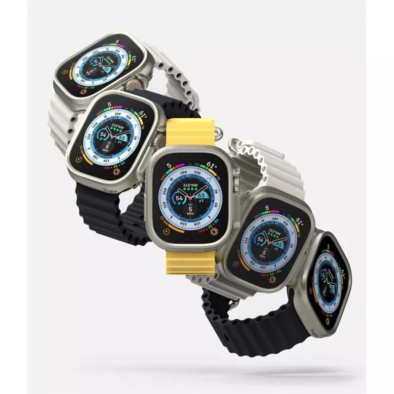Ringke Slim Pack de 2 Apple Watch Ultra (49 mm) Transparente e Cinzento Titânio