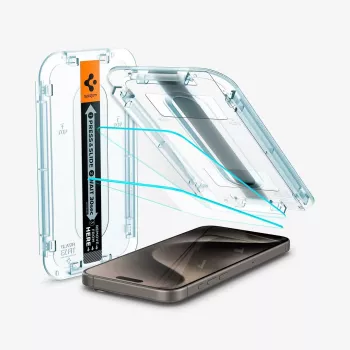 Spigen GLAS.tR EZ FIT Película de Vidro Temperado pack de 2 para iPhone 15 Pro