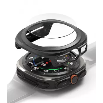 Capa RINGKE SLIM & VIDRO TEMPERADO GALAXY WATCH ULTRA (47 MM) TITANIUM BLACK