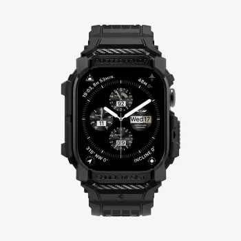 SPIGEN Rugged Armor Pro Apple Watch 10/11 (42 mm) Capa Preto Mate com Bracelete Integrada