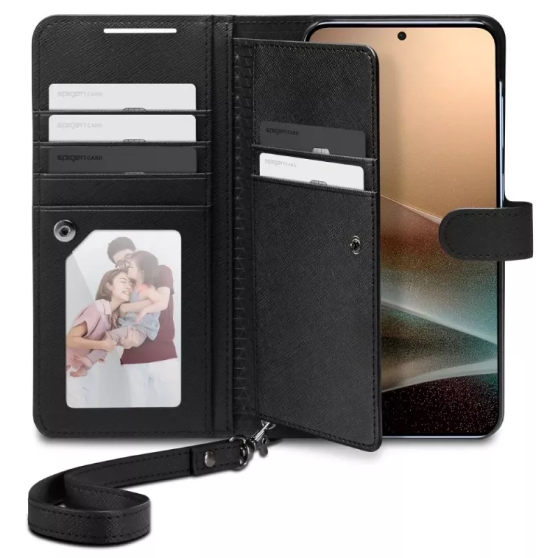 SPIGEN Wallet S capa para Samsung Galaxy S25+ Plus preto