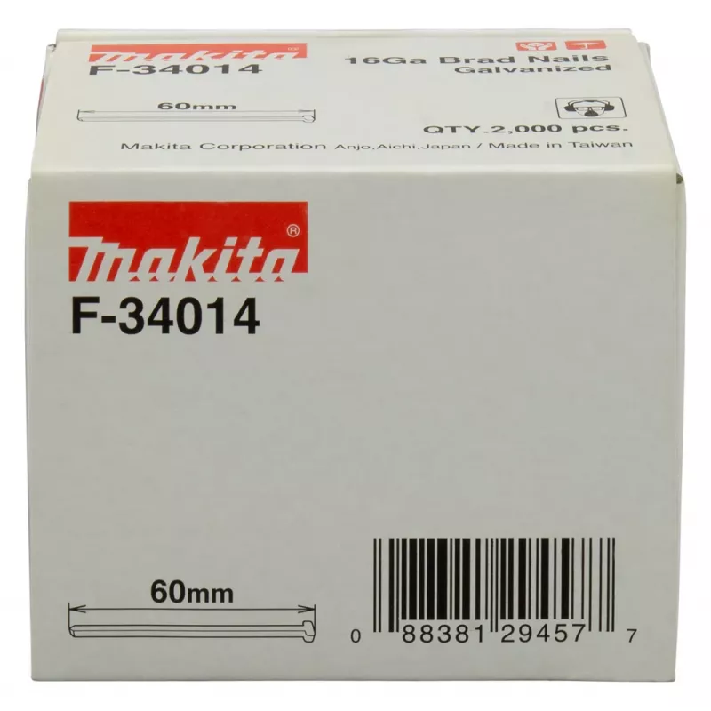 Makita F-34014 pregos de brad 60 mm 2000 unidades aço galvanizado