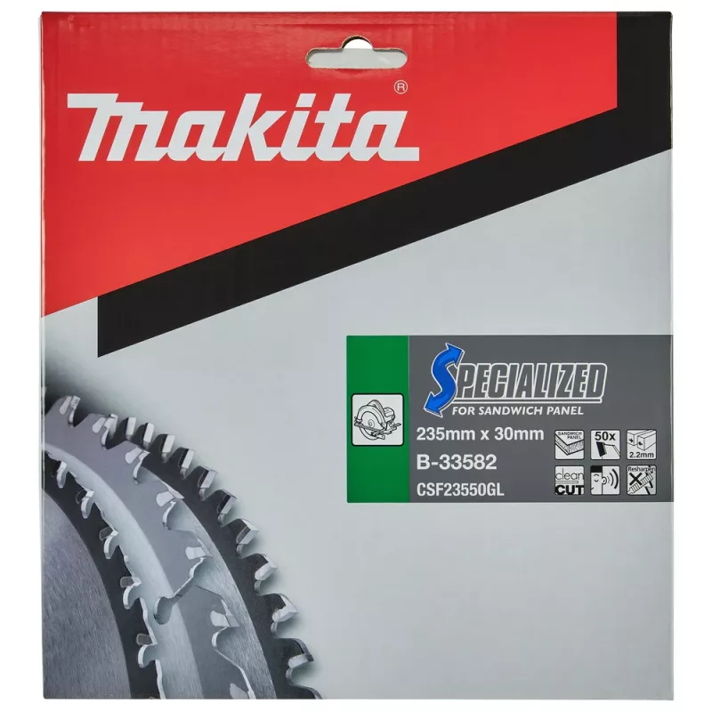 Makita Specialized B-33582 disco de serra para painéis sandwich, 235 x 30 mm, 50 Z