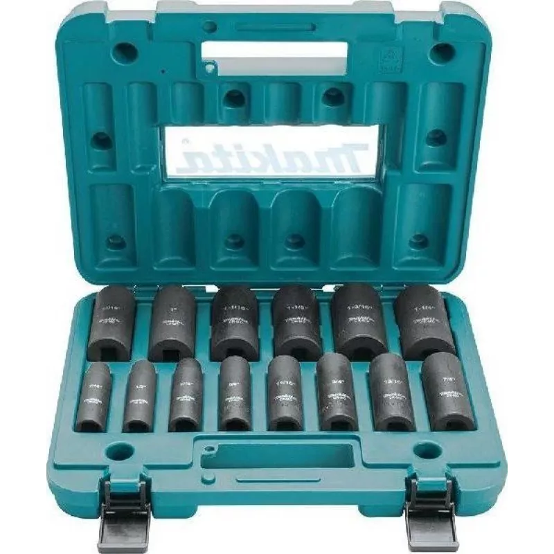 Conjunto de chaves de caixa de impacto Makita B-52308 com 14 peças e encaixe de 1/2