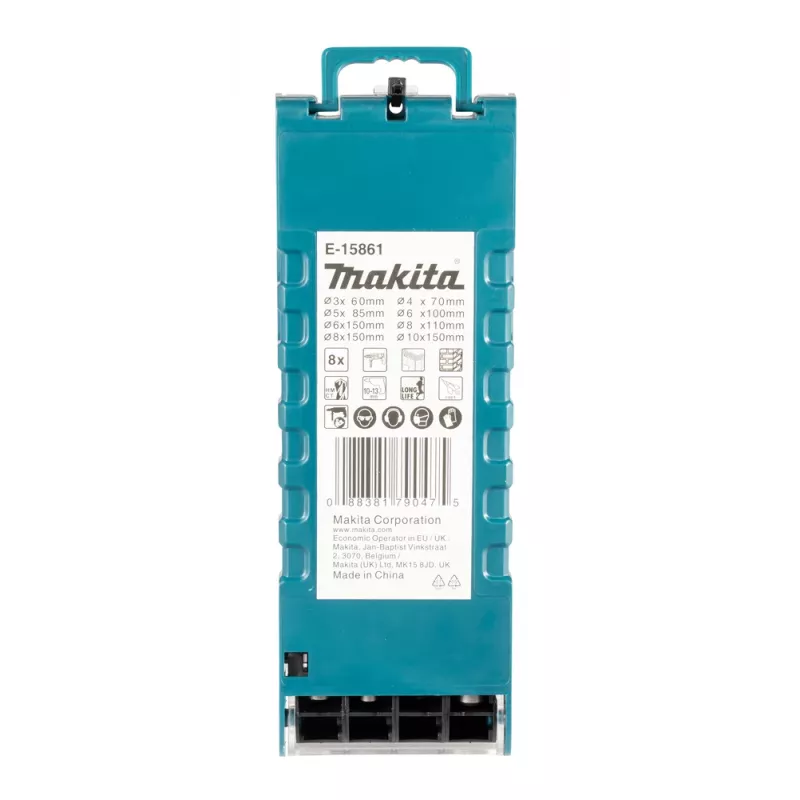 Conjunto de brocas de martelo SDS-Plus Makita E-15861 8 peças, com pastilhas de metal duro