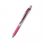 Pentel EnerGel Xm Caneta de gel retrátil - tinta rosa - corpo rosa - detalhes prateados - 0,35 mm ponta de agulha