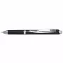 Pentel BLP77-AX Caneta de gel retrátil - tinta preta - 0,7 mm - à base de pigmento - corpo preto - clipe prateado - caixa