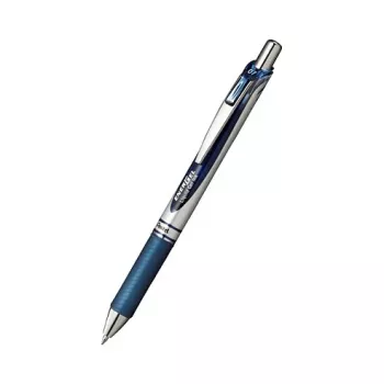 Pentel EnerGel XM Caneta de gel retrátil - tinta azul-escuro - extrafina 0,35 mm - corpo azul-escuro - clipe prateado