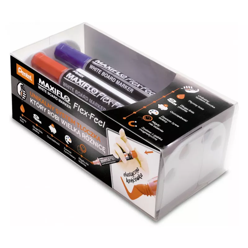 Marcador de quadro branco Pentel Maxiflo Flex-Feel MWL5SBF-AX preto