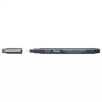 Caneta de fina Pentel Pointliner preta 0,3 mm