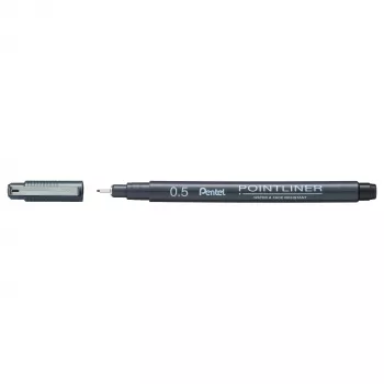 Caneta de fina Pentel Pointliner preta 0,5 mm