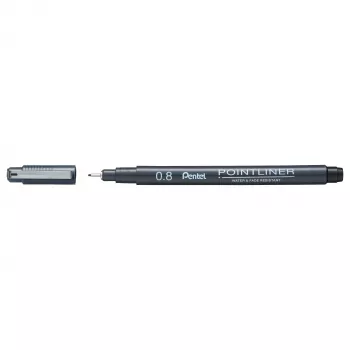Caneta de fina Pentel Pointliner preta 0,8 mm