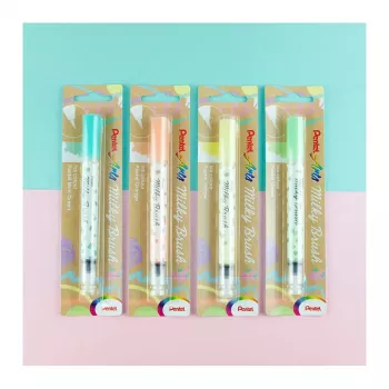 Caneta pincel Pentel Milky menta