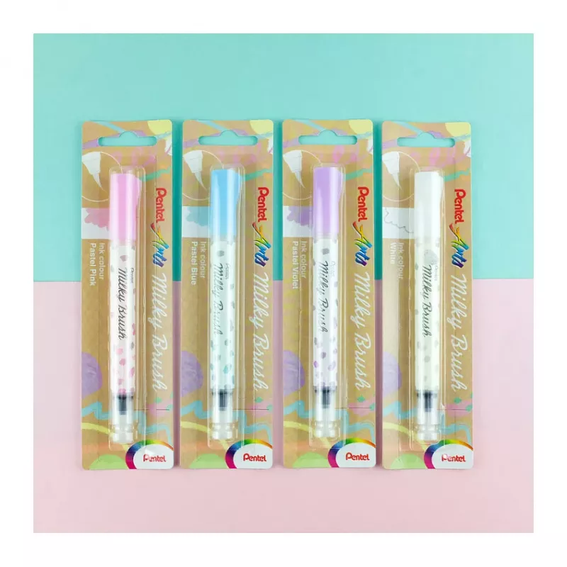 Caneta pincel Pentel Milky menta