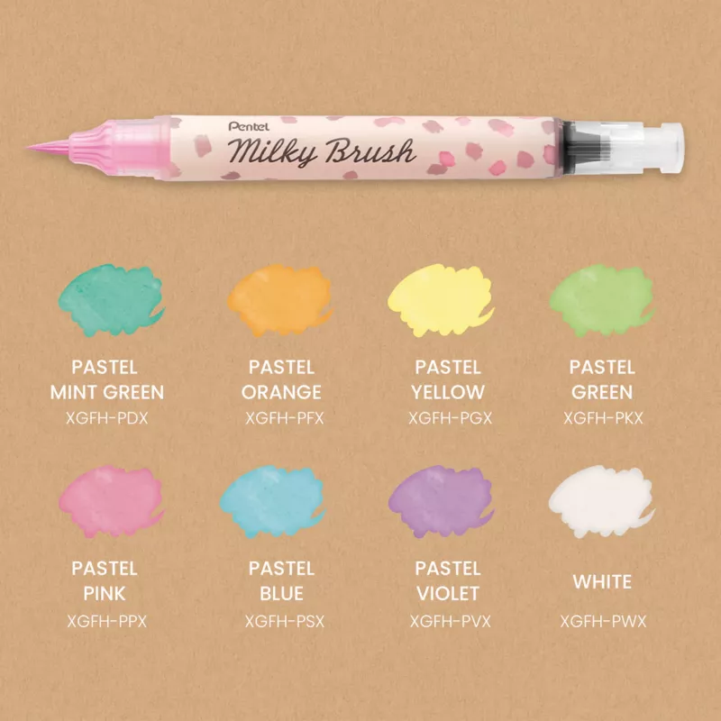 Pentel Milky Brush caneta, branco