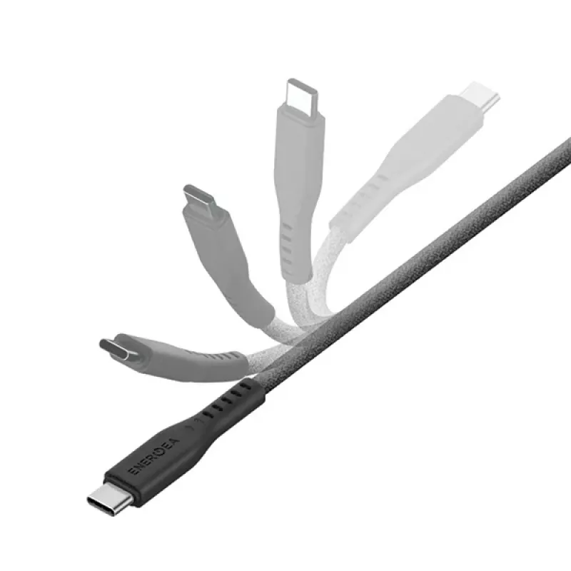 ENERGEA Flow Cabo USB-C para Lightning 1,5m Preto 60W 3A Carregamento Rápido PD Certificado MFi