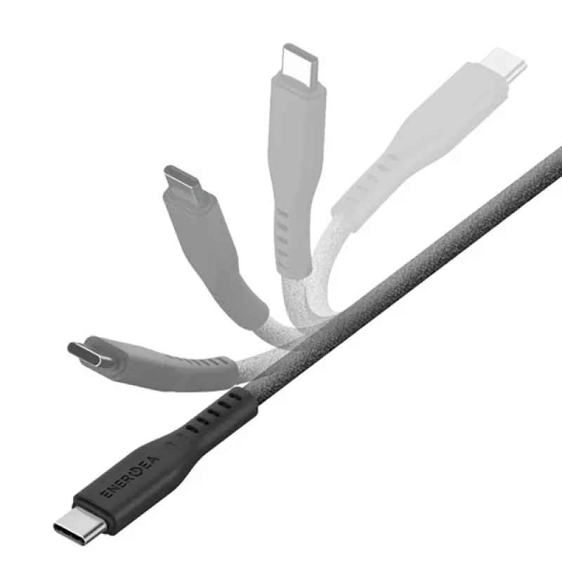 ENERGEA Flow Cabo USB-C para USB-C 1,5m Preto 240W 5A Carregamento Rápido PD