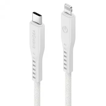 ENERGEA Flow Cabo USB-C para Lightning 1,5m Branco 60W 3A Carregamento Rápido PD MFi
