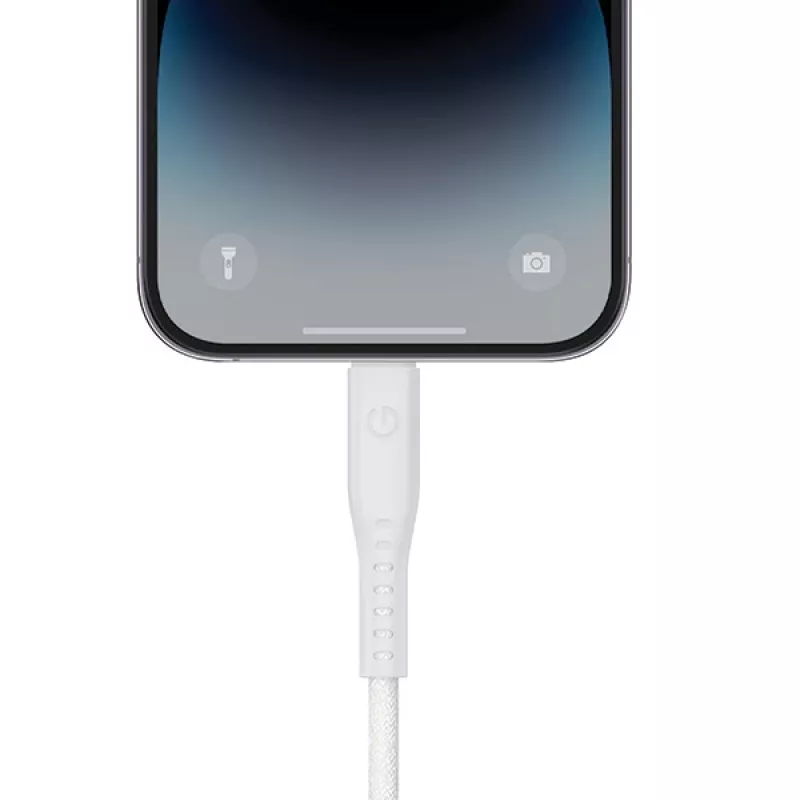 ENERGEA Flow Cabo USB-C para Lightning 1,5m Branco 60W 3A Carregamento Rápido PD MFi