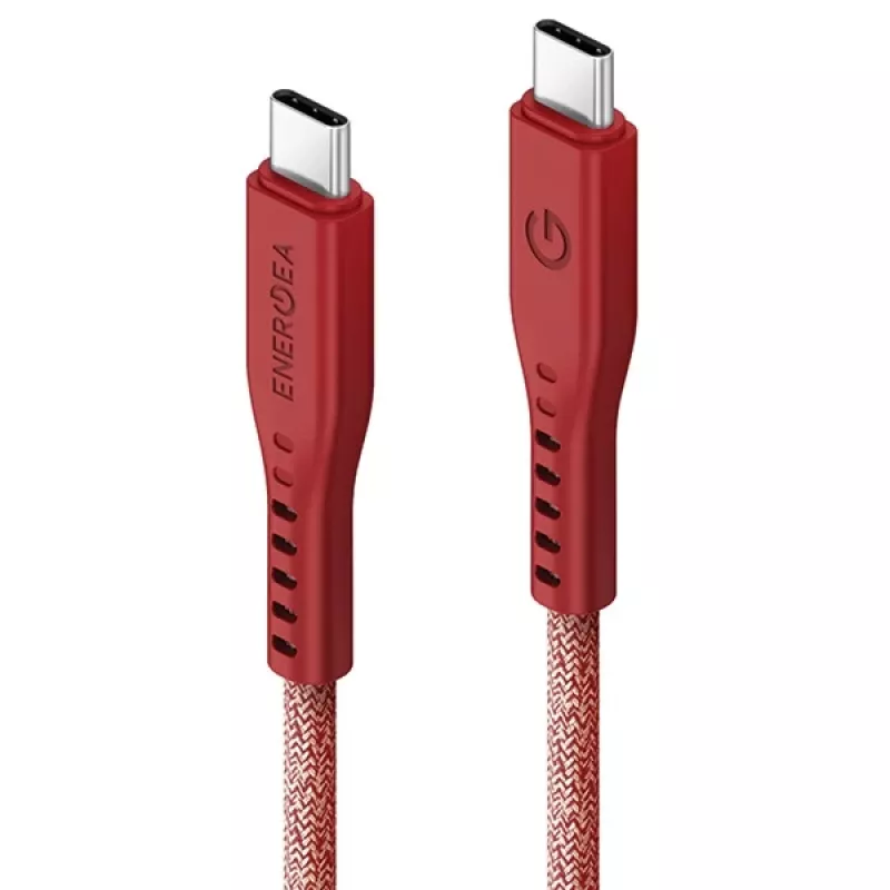 ENERGEA Flow Cabo USB-C para USB-C 1,5m Vermelho 240W 5A Carregamento Rápido PD