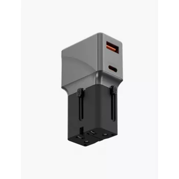 ENERGEA TravelWorld 1A1C 25W Adaptador de Viagem Universal Gunmetal