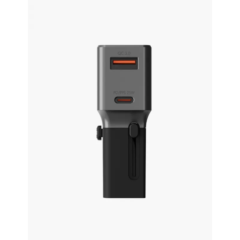 ENERGEA TravelWorld 1A1C 25W Adaptador de Viagem Universal Gunmetal
