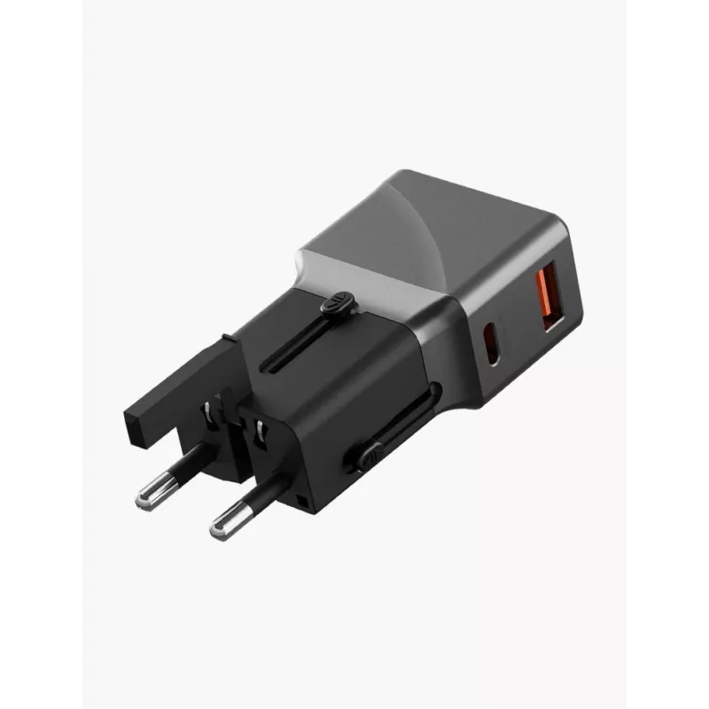 ENERGEA TravelWorld 1A1C 25W Adaptador de Viagem Universal Gunmetal