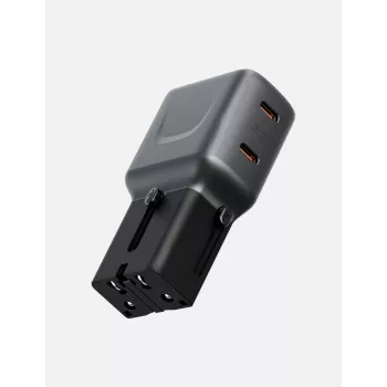 Adaptador de viagem TravelGoAdapter 45 2xUSB-C 45W Graphite Black com ficha EU da ENERGEA