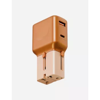 Adaptador de viagem ENERGEA TravelGoAdapter 35 USB-A/USB-C 35W Laranja